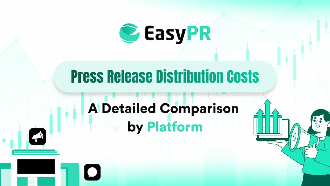 Graphics illustrating a detailed comparison by platform guide of Press Release Distribution Costs